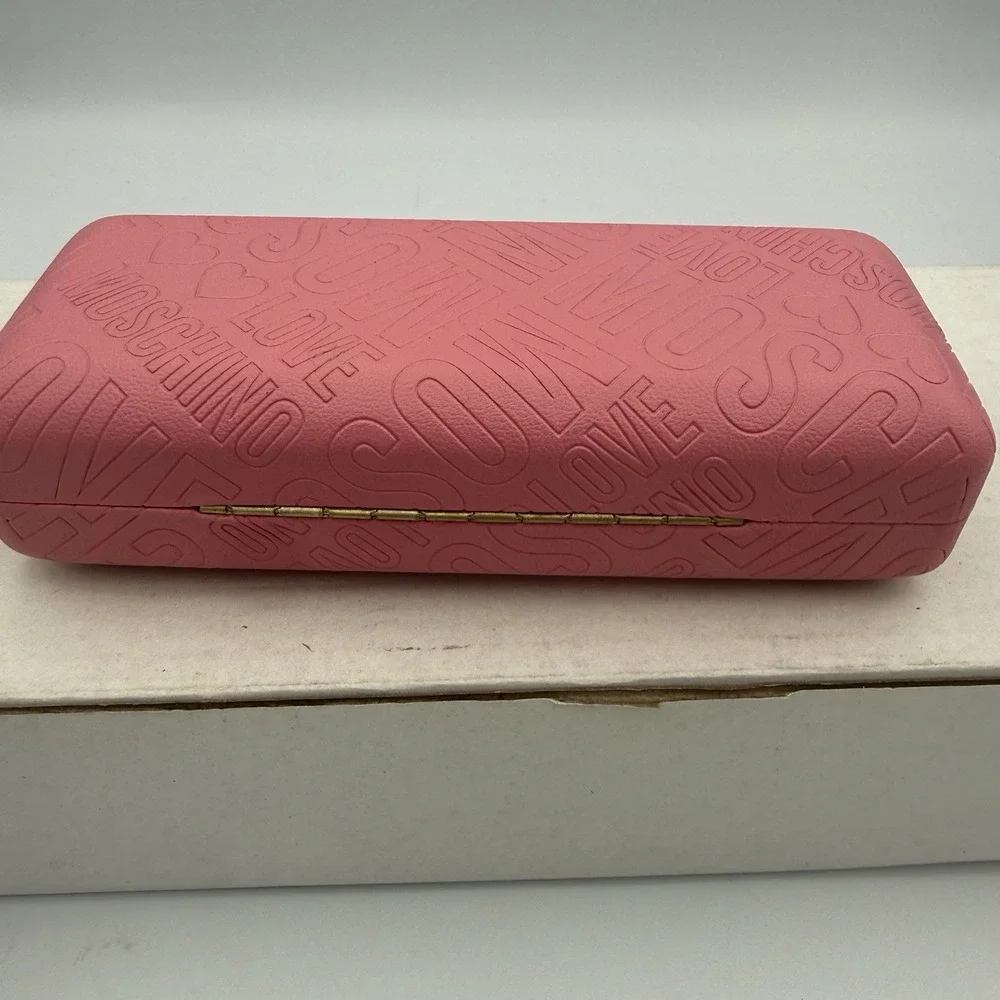Moschino Pink Love Hard Glasses Case + New Love Moschino Black Lense Cloth